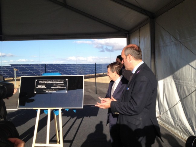 Inauguration de la centrale photovoltaïque de Crucey-Villages avec Olivier Marleix, de la 2ème circonscription d'Eure-et-Loir.